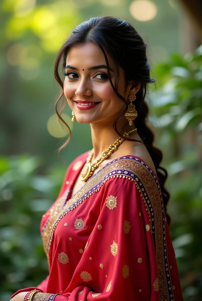 Cute and hot indian girl in saree realistoc photo