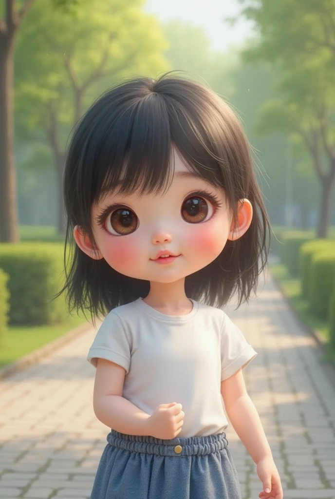 brunette child, vestindo moleton azul com vermelho