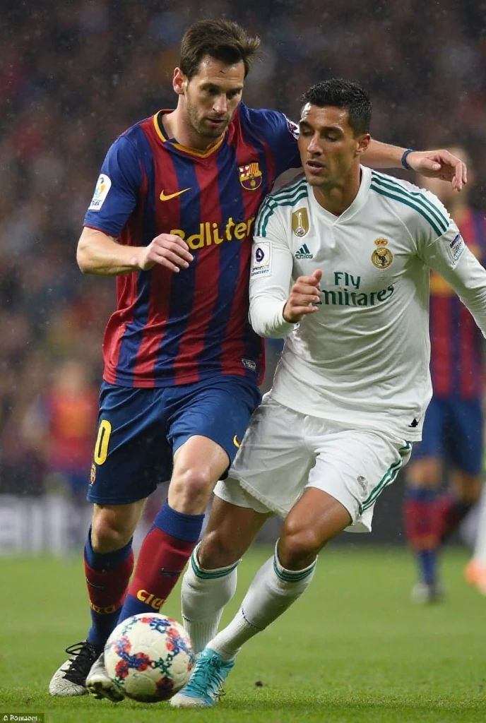 Messi and Ronaldo playing in sameteam