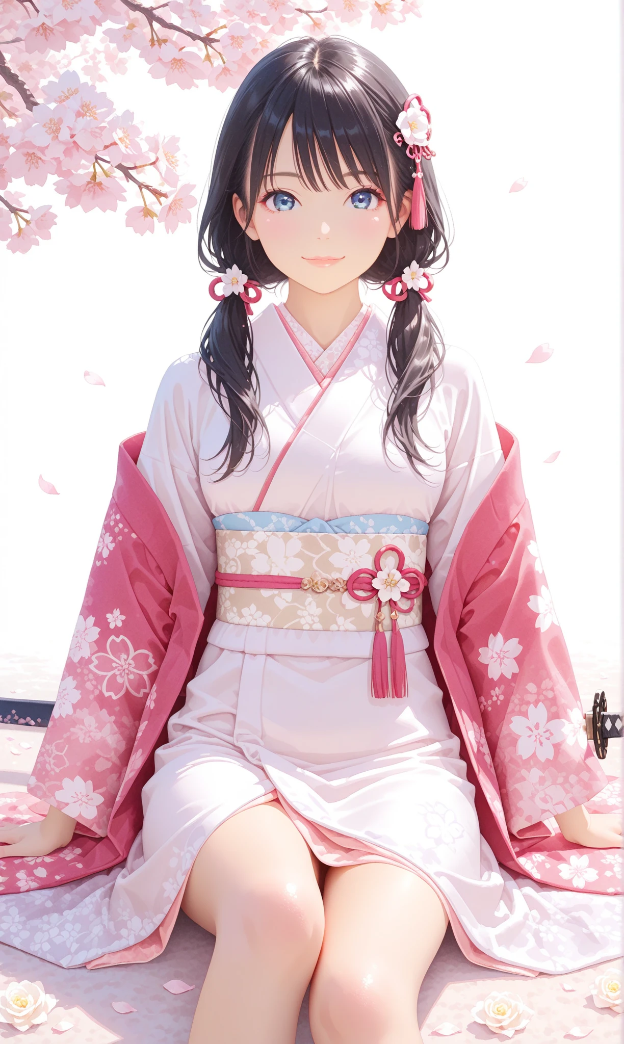 1girls, ,,smirk smile
High-definition image, a woman with hair adorned with blooming cherry blossoms, eyes shimmering with grace. Clad in a dress made from woven sakura petals, she stands in a serene Japanese garden where cherry blossoms create a breathtaking spectacle. The scene, under the soft pink hues of the cherry blossoms, captured in the style of a traditional Japanese painting.
<lora:tw:0.5>
(masterpiece, best quality, official art,intricate details:1.2)