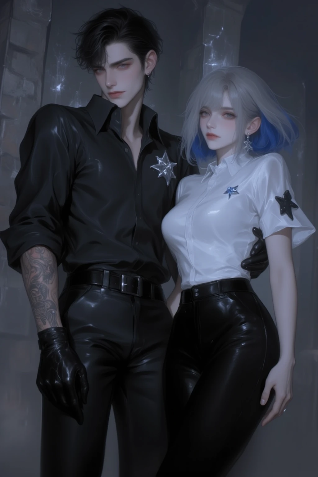 a beautiful anime girl, white hair with blue tips, blue and white outfit, attack on titan style, hentai, (best quality,4k,8k,highres,masterpiece:1.2),ultra-detailed,(realistic,photorealistic,photo-realistic:1.37),highly detailed face, extremely detailed eyes and face, long eyelashes, beautiful detailed lips, intricate details, detailed skin texture, dynamic pose, dramatic lighting, cinematic composition, vibrant colors, muted color palette, atmospheric, fantasy, digital painting, concept art