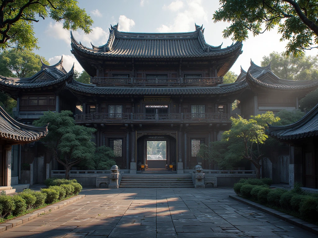 (masterpiece),(high quality), best quality, real,(realistic), super detailed, (full detail),(4k),8k,architecture,building, cloud,day, east_asian_architecture, no_humans, outdoors,sky,tree,