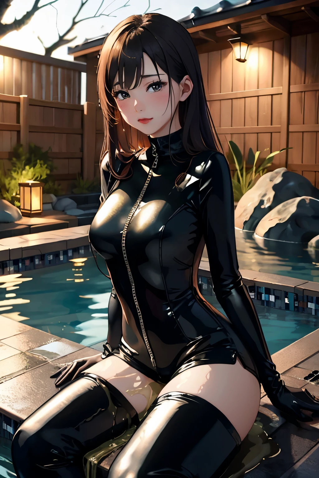 SAUNA,(Random sexy Pose),(floating in water),(soaked),(rash guard:1.2),(Thin type),(large breasts),(random hairstyle),(Highest image quality,(8K), Ultra-realistic, Best Quality, High quality, High Definition, high quality texture, high detailing, Beautiful detailed, fine detailed, extremely details CG, Detailed texture, realistic representation of face, masterpiece, presence)