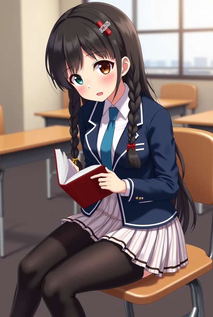 A child sitting in front of the table，Put a book，It seems like I&#39;m asking a question.。masterpiece, best quality, Guvez-style cyber future city, High quality CG, Multiple characters, Complex scenes, A competitive atmosphere, Emphasis on futurism and technology, Colorful, Rich details, Tough line, And the focused expression of the characters