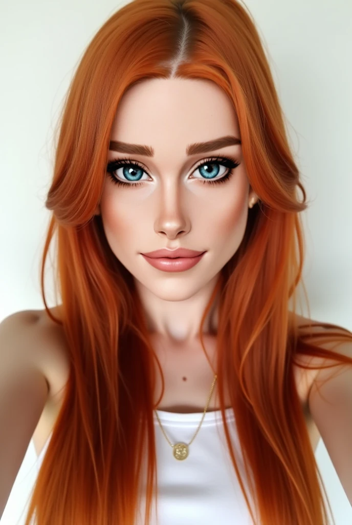 Make your face realistic, with blue eyes
