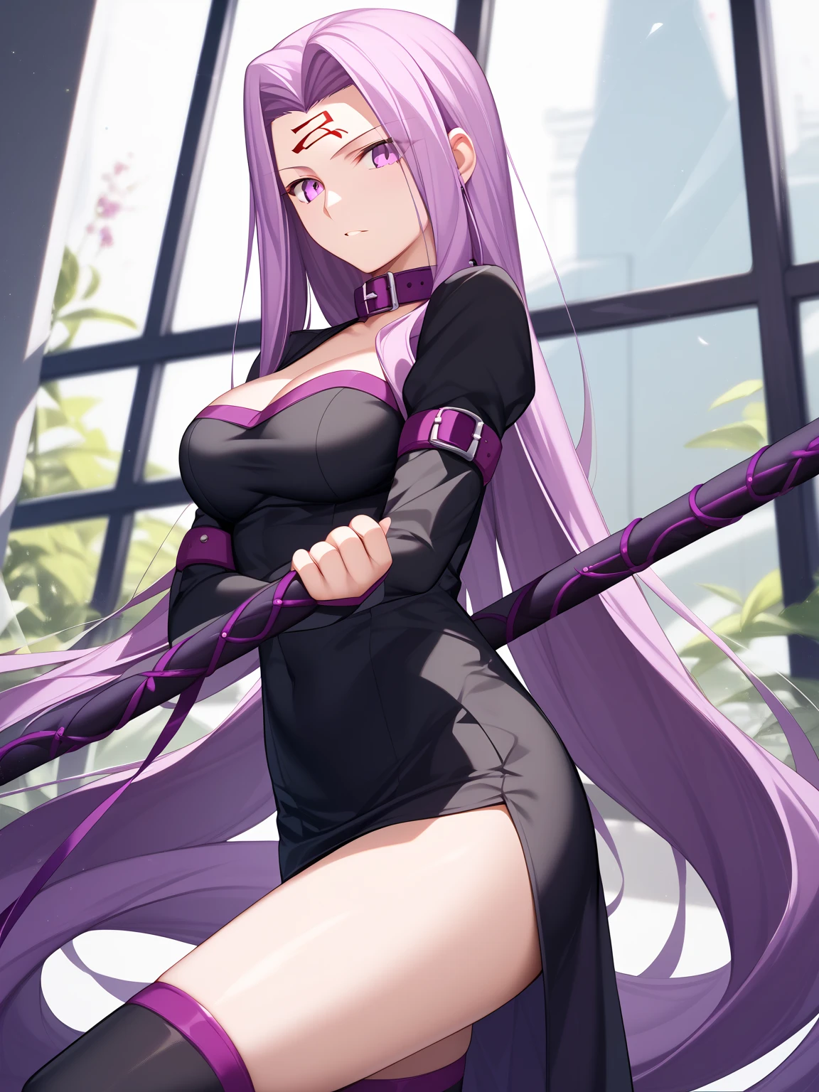 Best Quality, (masutepiece:1.2), Highly detailed,
Fate/Stay in the background, fullmoon、
Medusa_nffsw,
1girl in, Solo,, Looking at the viewer, absurdly long hair, Purple hair, Floating hair,Dress, Short dress, thighs thighs thighs thighs, Strapless, Detached sleeves, forehead mark, Choker, cleavage、((thigh high boots))、(thigh-high socks))、((Hands behind the head))、((opening legs))、((Chained))、((Kneeling))、((gargantilha))、(whole body Dripping wet)