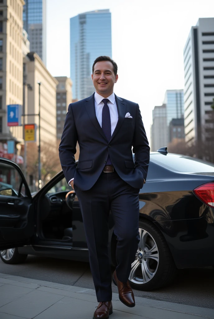 A man with car