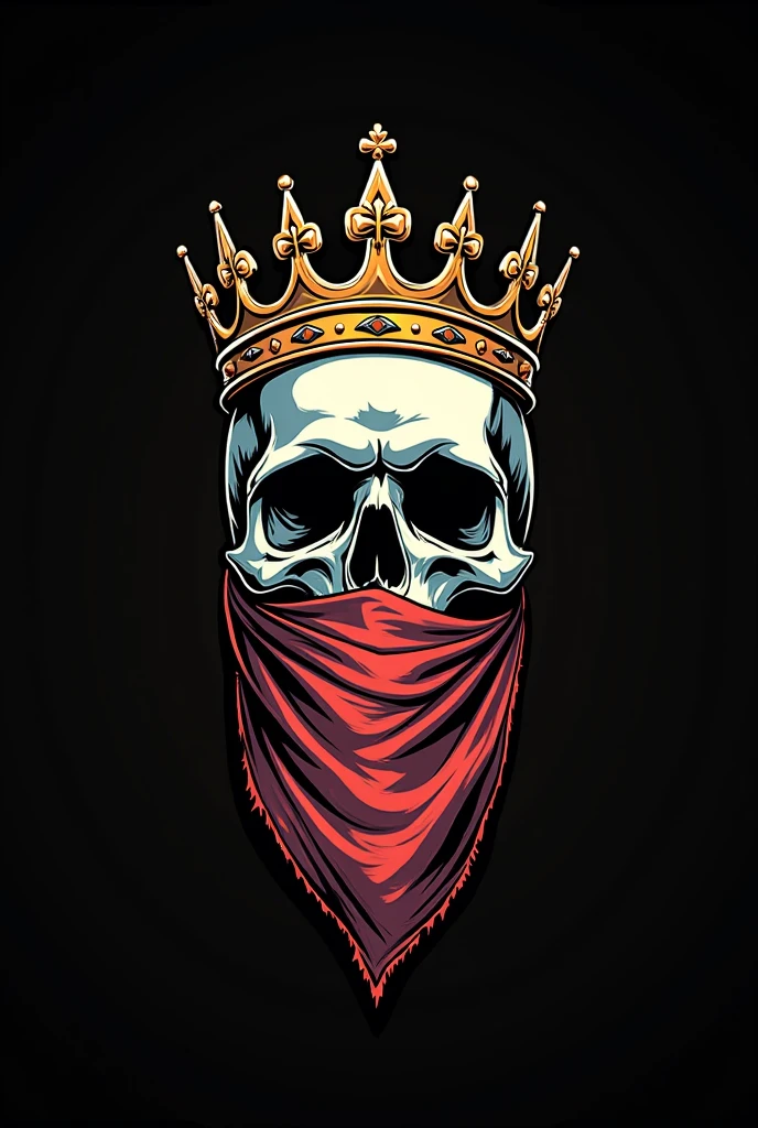 Skeleton ninja with a crown as a small and simpler logo