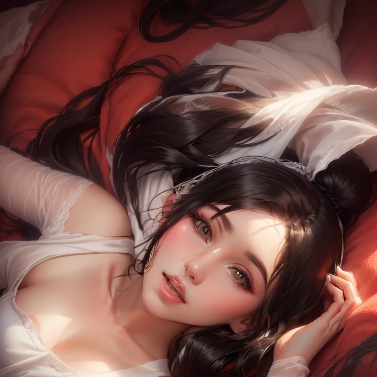 （A high resolution，tmasterpiece：1.2），full bodyesbian，((slender boy：0.65 )) in bed with demon mistress：1.8，femdom：1.6，（（Dominating mistress，mistress on top，Mistress Dominating boy, mistress below boy helpless, mistress chocking neck boy, mistress leaning towards boy, boy grab breasts mistress:1.4）：1.2） 。 （电影灯光）