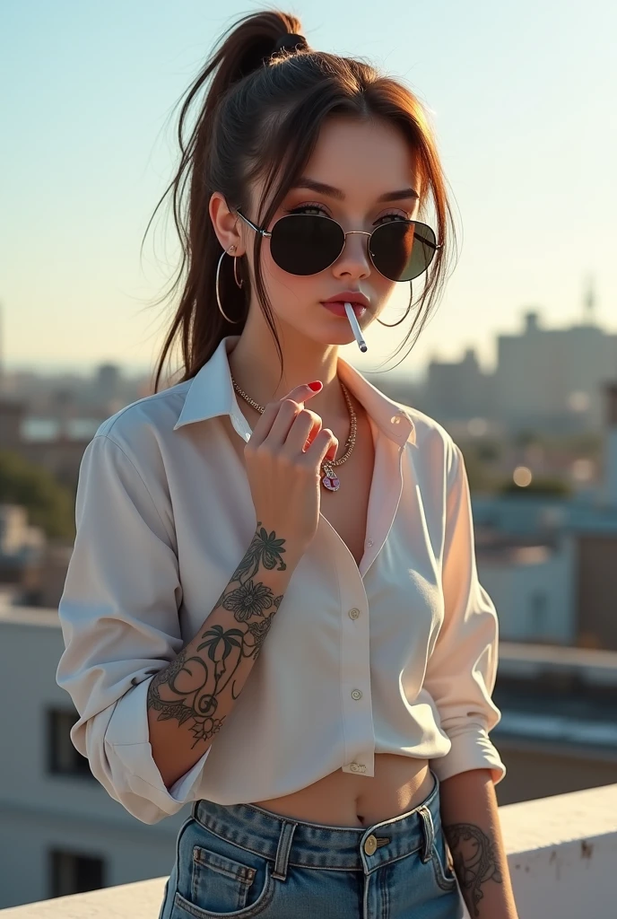 Sexy girl smoke a cigaret