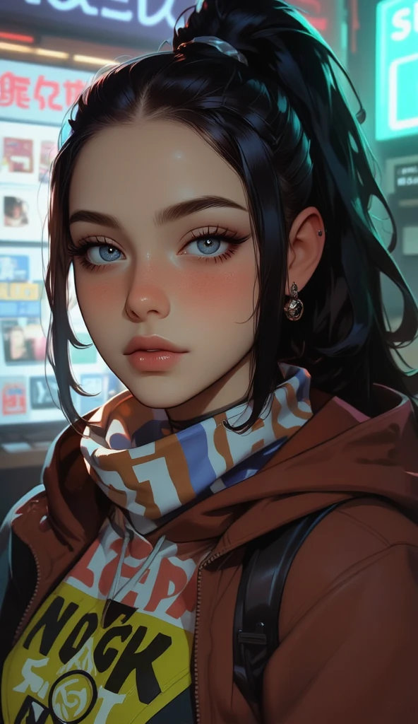 masterpiece, best quality, (1 solo mature woman with brown ponytail), large chest, curvy physique, aqua green eyes, full lips, seductive, smiling, (((wearing navy blue low open sweater))), (((tight jeans))) cleavage, sitting on bed, blushing, (wide hips), (big boobs) showing cleavage, blue sweater, solo, alone (((SOLO))), (((ALONE))),, (bedroom)
