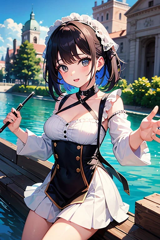 yor briar(spy × family), anime style beutiful woman, 1girl, fullbody ,happy, smile, red face, closed mouth, beautiful detailed eyes, super detailed skin, backlighting, bare shoulders, black background, black dress, black gloves, black hair, breasts, dress, earrings, fingerless gloves, floating hair, floral print, flower, gloves, gold earrings, gold hairband, hair flower, hair ornament, hairband, holding, holding weapon, jewelry, large breasts, long hair, looking at viewer, off-shoulder dress, off shoulder,red eyes, short hair with long locks, sidelocks, solo, spikes, thighs, two-sided dress, two-sided fabric, weapon, fighting stance , face, close up, from above, highest quality, high resolution.
