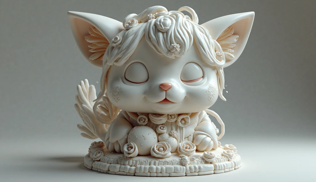 ((ceramics杰作)), ((Super detailed)), ((best quality)),Positive face, eyes closed, Detailed face, Double tail, The best shades, 1 girl,There is a deer's head combined with hair on the top of the head), (Color is green and white gradient)Theme Man and Nature), , (girl on screen:1.5),ceramics做的,Cute fawn,ceramics,Cute little dress, freckle, cold nose, (((bubble))), ceramics效果图,japanese inspired, (Very detailed),There is a statue of a girl with a deer on her head, Art Toy Collectible Statue, mark lydon style, Porcelain sculpture, Yoshitomo Nara, ceramics冬青赫恩登雕像, Surreal sweet girl, mark lydon style, Mark Leyden in great detail, markleden style, sweet art,3D Clay Figure, Clay animation characters, Porcelain sculpture, porcelain skin. Studio Ghibli, cute porcelain doll, girl illustration, Inspired by Mark Lydon, ceramics雕像, clay sculpture, 由ceramics制成的主题, art doll, made of clay, Only upper body,Positive face