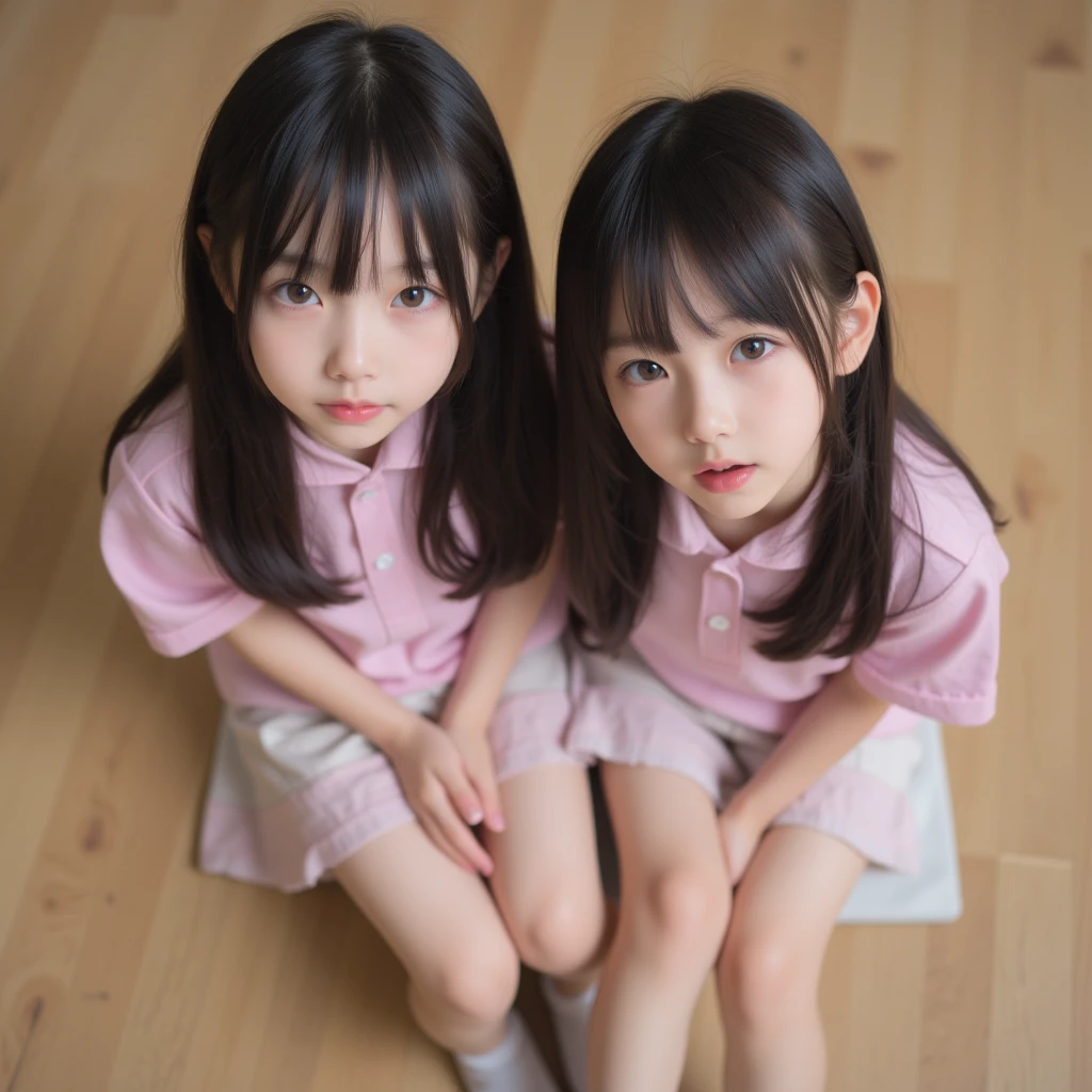((1人:1.7)))、((Cute skirt and panties))、a picture、surrealistic、top-quality、adopt、A detailed face、(((Building from the window)))、细致背景、diffuse sunlight、depth of fields、Short stature、Super Cute、((Slender body))、(((Super small breasts)))、delicated face、A dark-haired、((Twin tail hairstyles))、Lifelike face、Shining eyes、(((Place your palms on the bed behind your body)))、(((knees up)))、(((13-els intense orgasm)))、((The expression that felt the ultimate climax))、Excited state、