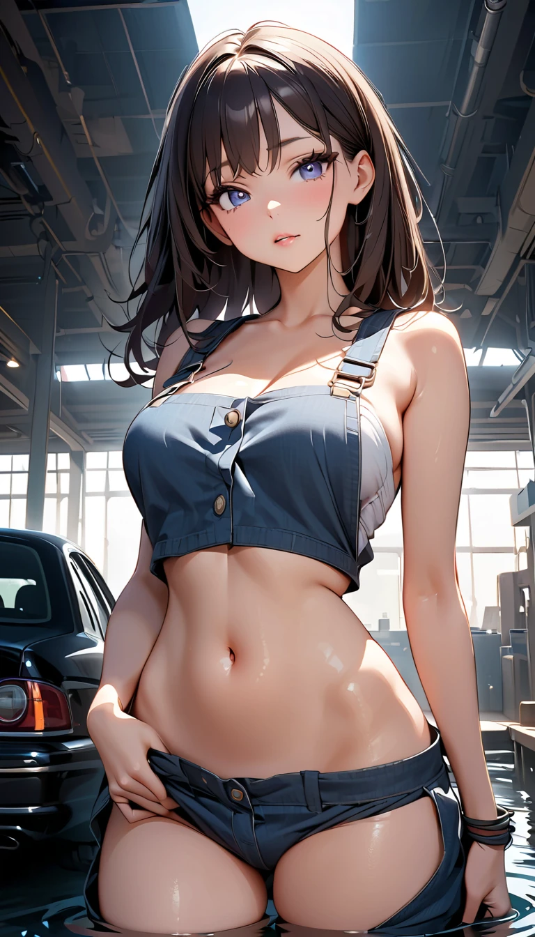Absurd, Super detailedな,(In 8K:1.3),Masseter muscle area,(masterpiece:1.2)、(Highest quality)、4K、Super detailed、(Movement Structure:1.4)、(Shining Lights、Atmosphere lighting), High resolution, Best Quality、(One girl:1.4),Super detailedな,Bright colors、Treebreak Production Art、(Warm color light source:1.2),High-level image quality、Fine image quality、Intricate details,Volumetric Lighting,Realism BREAK、Profile、 Idol face、15 years old、Very beautiful face and eyes, Beautiful images、 natural make up、big eyes、 (Big Tits:1.5)、(Breast bag:1.4), (glossy skin :1.5)、 (blue hair,short hair、blunt bangs), (orgasm face:1.4), Eye color: Dark black 、 (Delicate and detailed、White and light blue、striped bra, panties:1.5)、 Plump thighs、 (locker room:1.5) 、 (Baby Face:1.4)、 (panty pull:1.5)、 (from directly below:1.5)