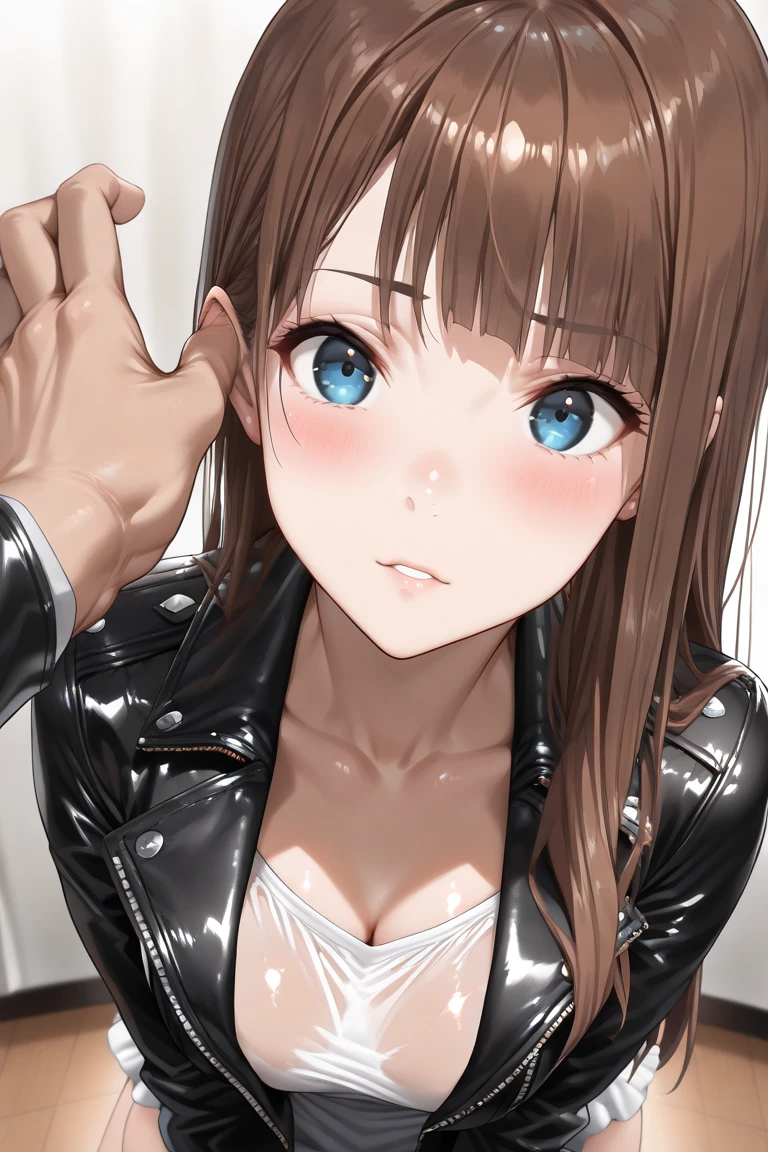 (Realistic:1.6),(High resolution:1.6),(alone, One Woman:1.5),(Thin woman:1.2),(Beady Eyes),(Big eyes),(Light brown hair),(Cool Beauty:1.3),Chuchloe,(His personality is lewd),(Slender body),(Show off your muscles),(Have an orgasm),(Preteen),(Orgasm comes),(Amazing orgasm),(Small breasts),(Ahegao:1.3),(Ecstasy),(sexual excitement),(BDSM:1.5),(Leather Bondage:1.3),(Harness:1.5),(constrained:1.5),(Woman's hands tied:1.3),(Hanging by chains:1.5),(Restraint device:1.3),(Tied up with leather belts),(Tied up and unable to move),(masochism:1.5),(eroticism),(Both armpits are visible:1.5),(Place your hands behind your head:1.5),(Being sexually assaulted:1.5),(Leather panties:1.3)