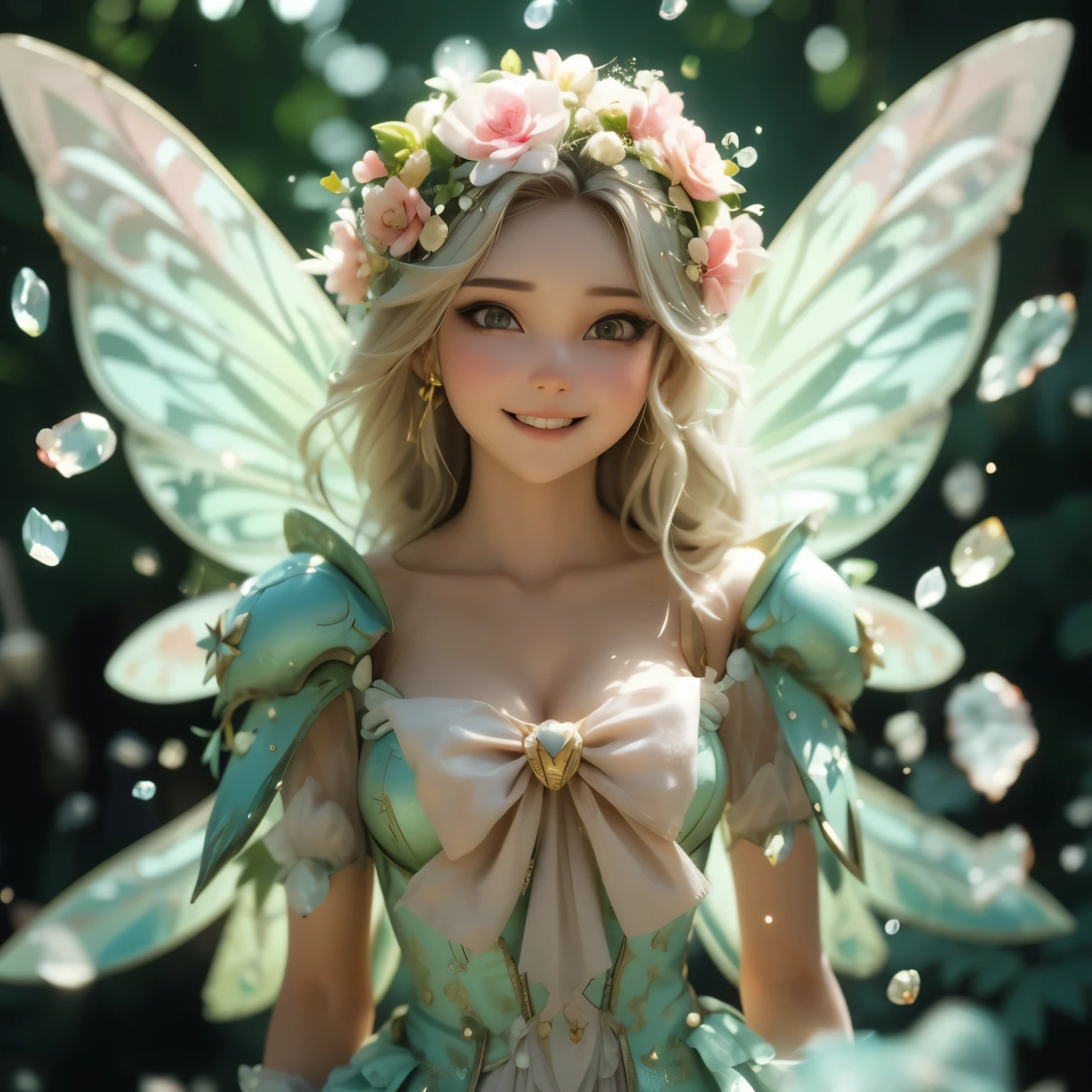  cute smile ,8K High Resolution,Light Fairy,A gentle gaze