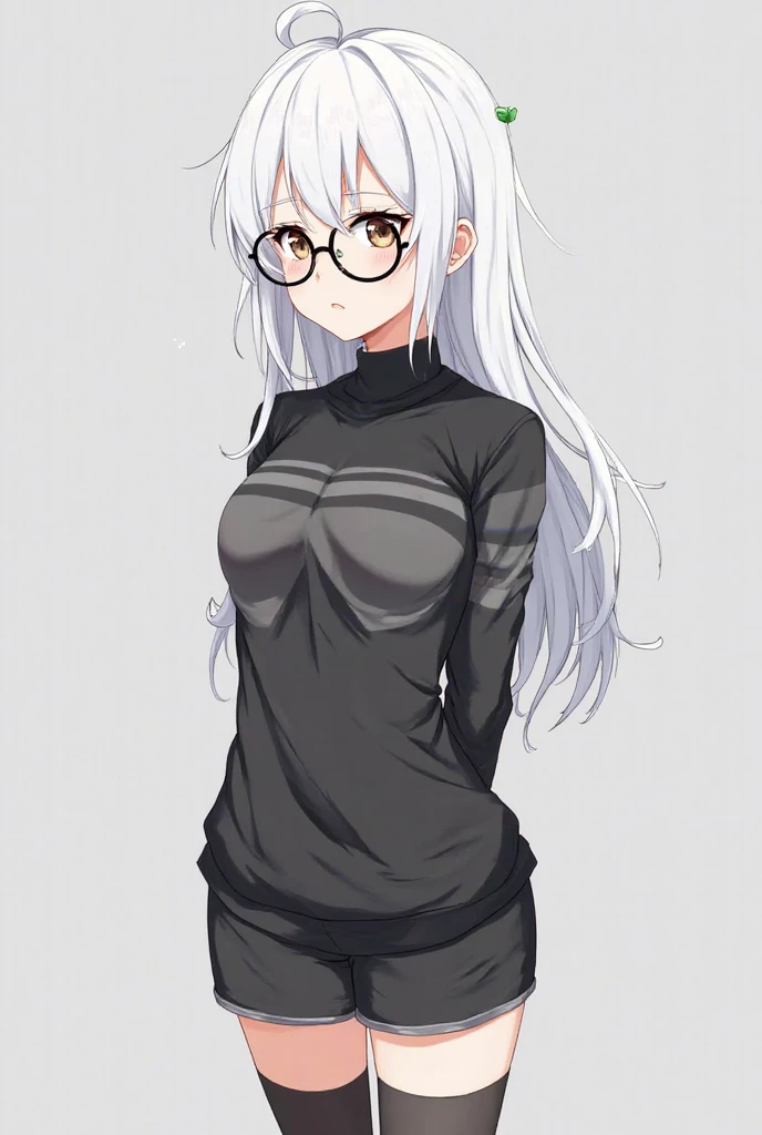 (masterpiece, best quality), 1girl, messy hair, choker, black silk pajamas, see-through, glasses,