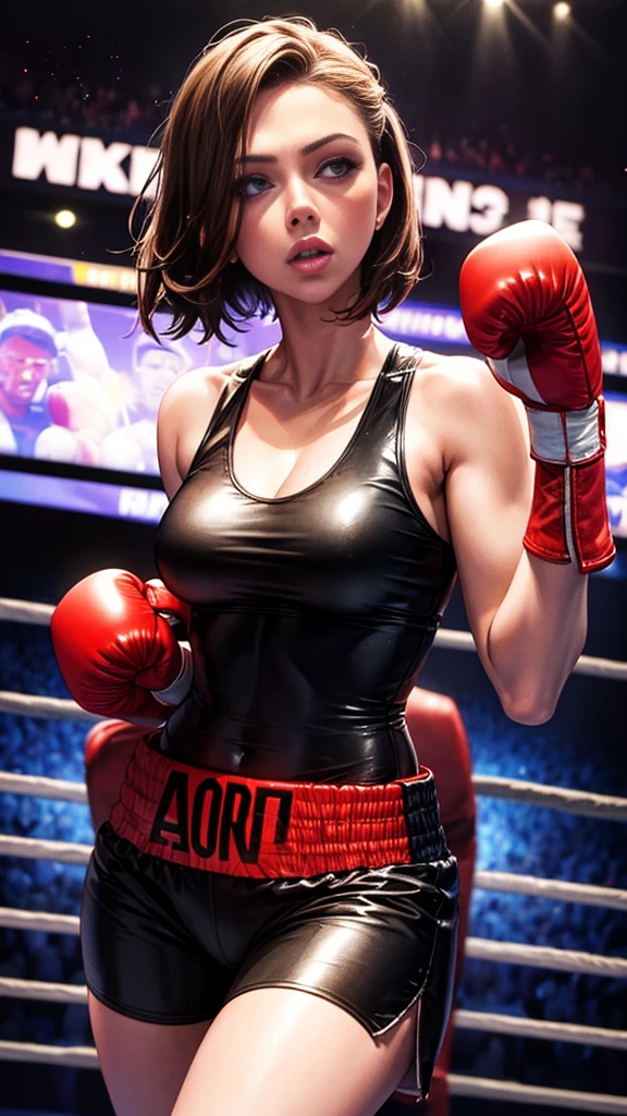 round girl at Boxing Match