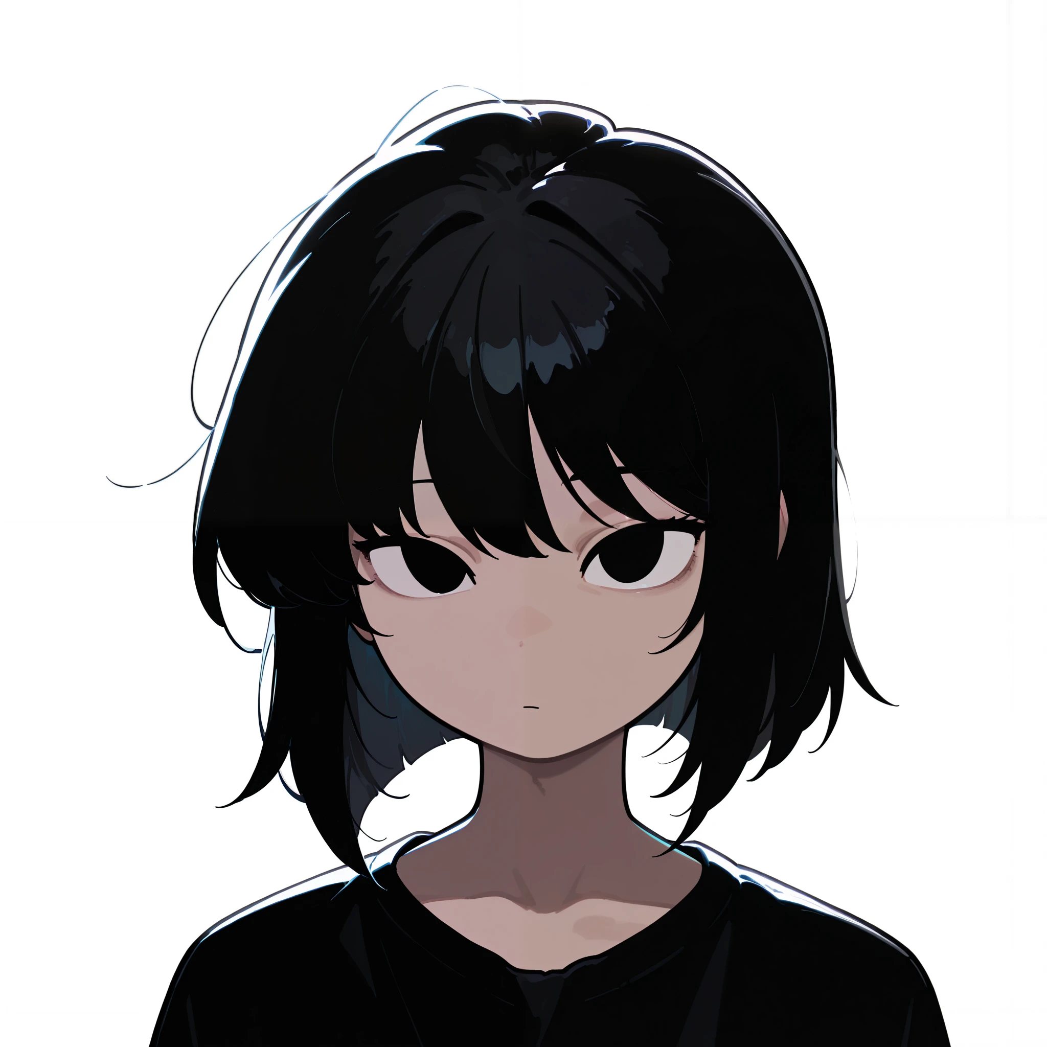 Masterpiece, top quality, GREAT QUALITY, latest, beautiful lighting, 1 boy, simple eyes, black hair, watching viewers, portrait, SIMPLE WHITE BACKGROUND, standing, ONE COLOR BACKGROUND, character design style, no text