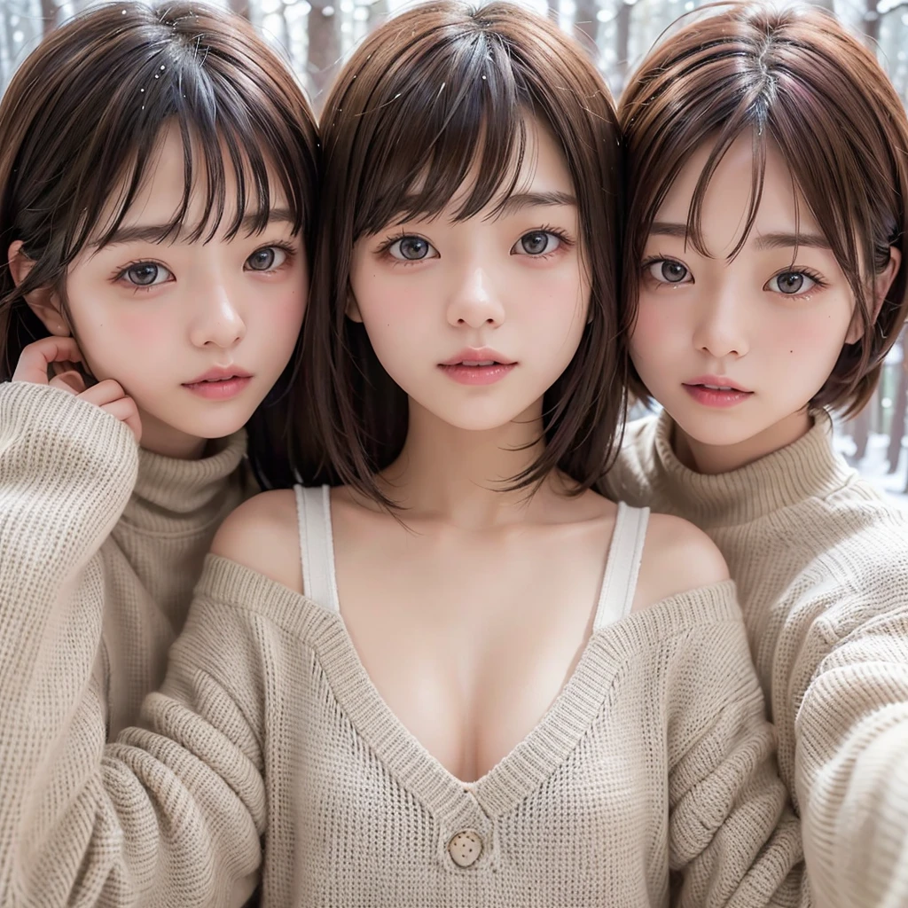 Tabletop, Highest quality, figure, Very detailed, In detail, High resolution, 8k wallpaper, Perfect dynamic composition, Beautiful attention to detail,Straight hair,small ,Natural color lip, Randomly sexy poses,smile,Shibuya Ward、20-year-old girl、cute、sexy shot looking at camera、Posing as a fashion gravure model、Hair blowing in the wind,Long-sleeved loungewear,Narrow Face,Slender body,RAW Photos,bed room(lie in bed),Selfie,Close-up of face,Background Blur,(1girl),cleavage,