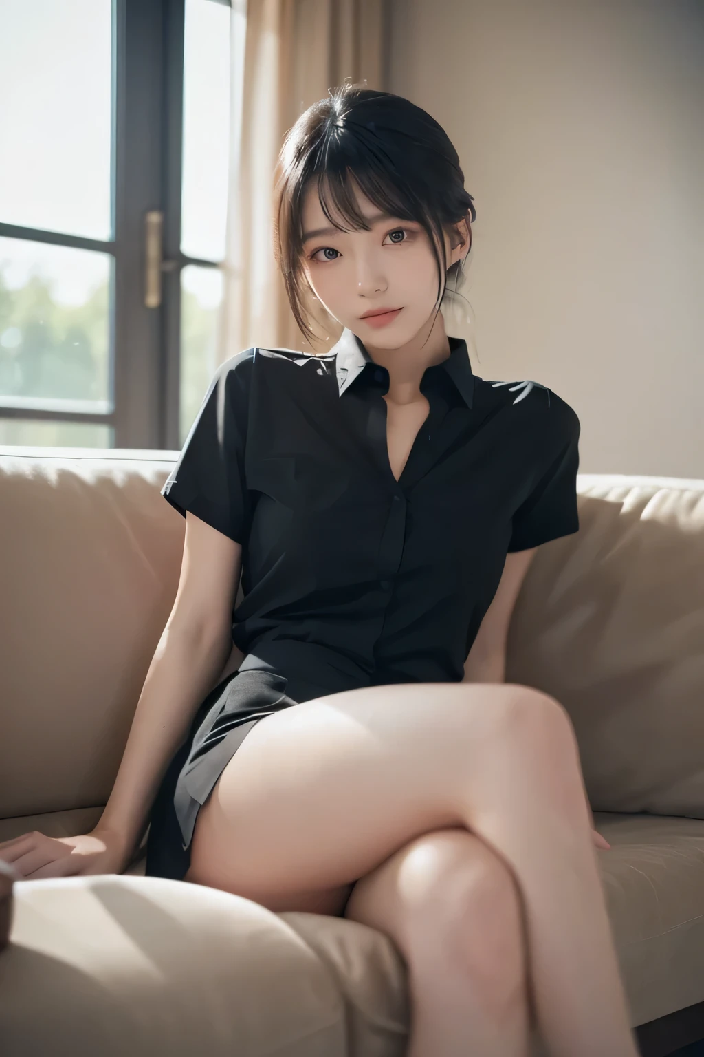 4086kbit,Attention to detail,The Truth About Skin and Skin Texture,
(Short sleeve shirt, Collared shirt, Checked tie, Checked skirt, Blue Skirt, Tokiwadai School Uniform:1.6),
((Full Body Shot,Captivating underboob, Soft to the touch bare legs, Bottom view:1.5)),
((Do something naughty with me, Spread your legs and touch your panties:1.6)),
((On the bed, Sexy Lip Service, Complete darkness:1.4)),
((22 years old, Beautiful female college student, Naughty lips, Sexy body, Look to the side:1.2)),
((Small breasts, Flat Chest, chest is slightly drooping, slightly open your lips:1.2)),
Eye focus, Narrow shoulders, Beautiful clavicle, Thin arms, Thin legs, The back of the hand is beautiful and feminine, Slim figure, Soft belly, Tight waist, Highly detailed face, super detailed breasts, Ultra-detailed skin, Fair skin, Shiny skin, Ultra-detailed lips, Fuller lips, Thick and soft lips, Glossy pink lips, Blushing, White teeth, blue eyes, Beautiful actress makeup, Dark and cute makeup, Pink lipstick, Dark brown hair, Delicate and soft hair, (Put your hair up, Fluffy short bob:1.2), (Sweep your bangs to the side:1.2), (Stylish earrings,necklace:1.2),