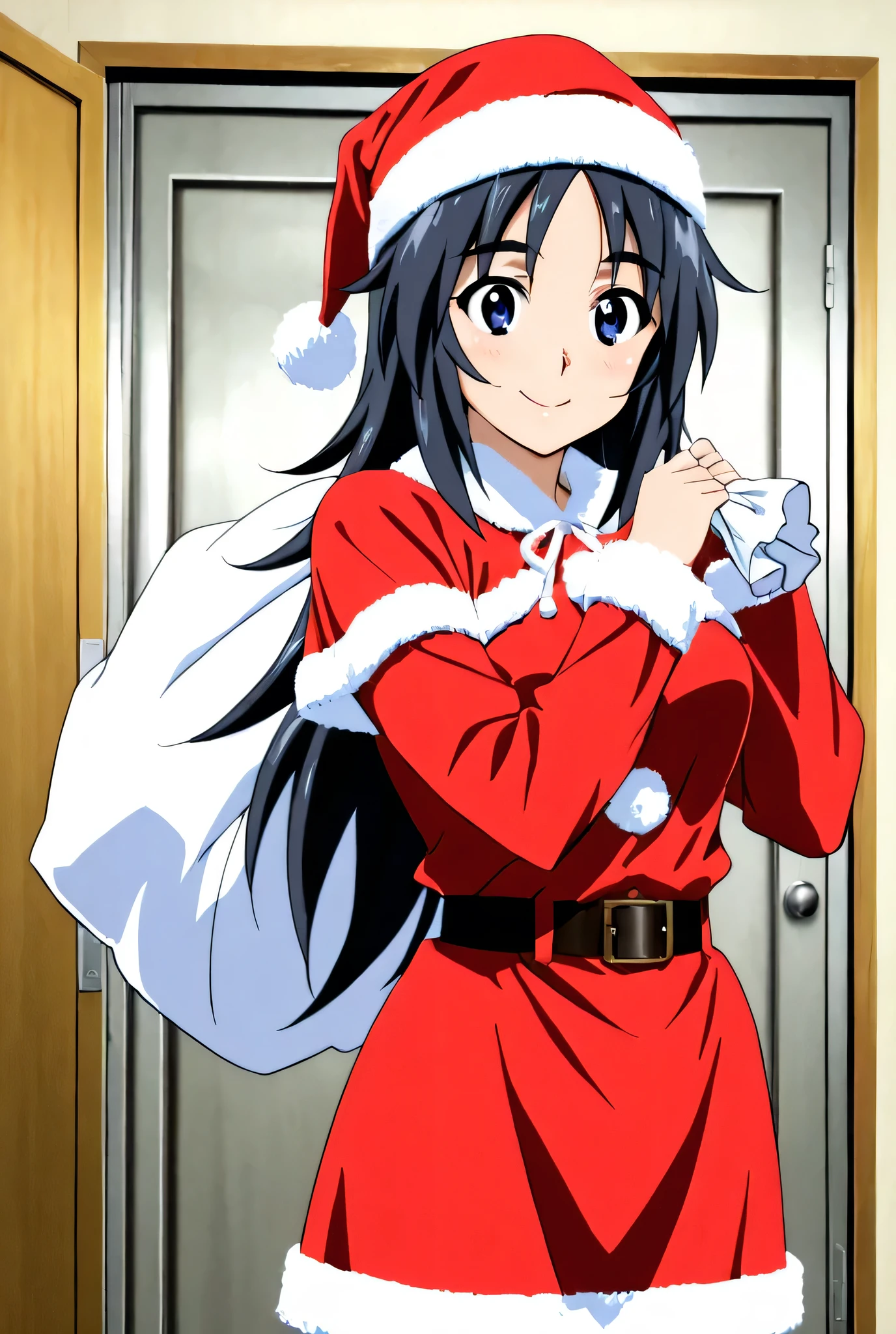 Yamagou Ayumi,santa costume,  1girl  ,alone,