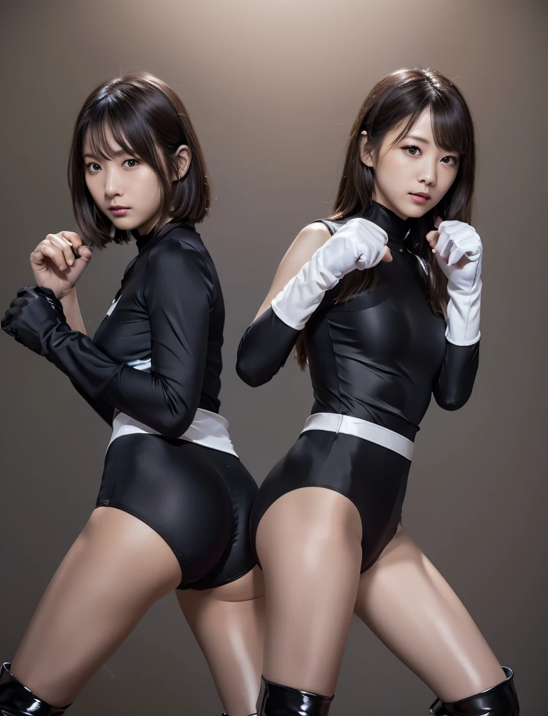 Create a Boku no hero anime style character with brown eyes, brown hair below the shoulders, miel morena clara, con poderte la bruja escarlata con el uniforme de la UA, estilo horikoshi