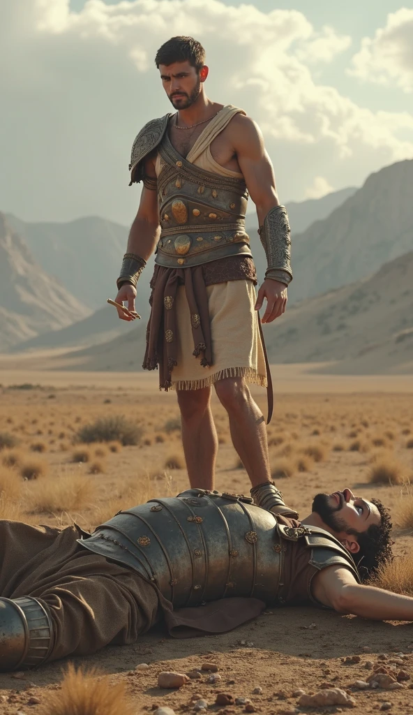 Create an image of Moses killing an Egyptian