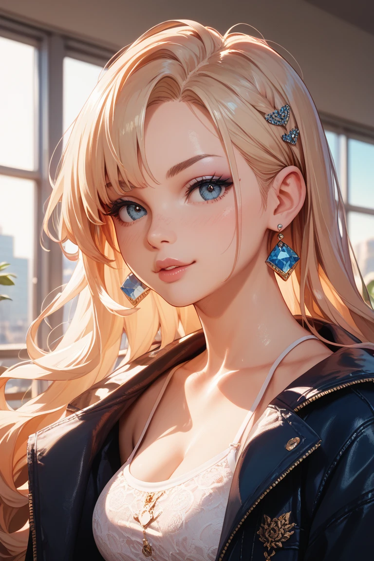 (masterpiece, best quality, photorealistic, ultra-detailed:1.2), perfect body, large breasts, wide hips, wavy hair, big gorgeous eyes, luscious full lips, parted lips, dangerous allure, avant-garde fashion, (seethrough, transparent clothes:1.3), metro city, anime realism