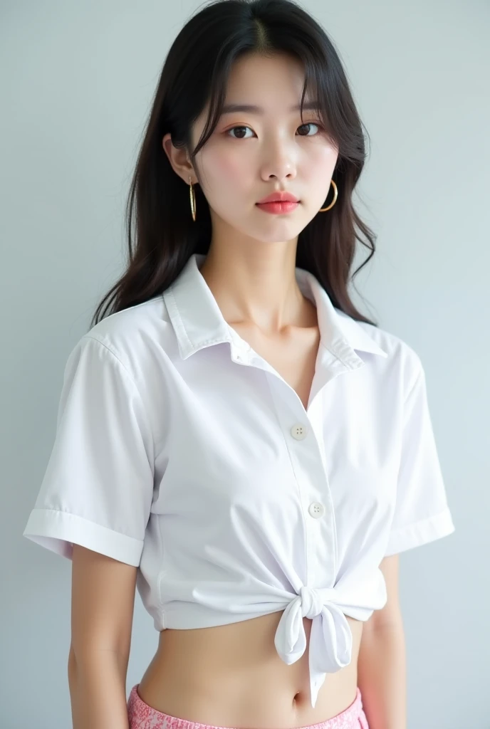 (((best quality, 8K, masterpiece))), (((saggiest longest gigantic massive hanging breasts))), (((white button up silk shirt)))