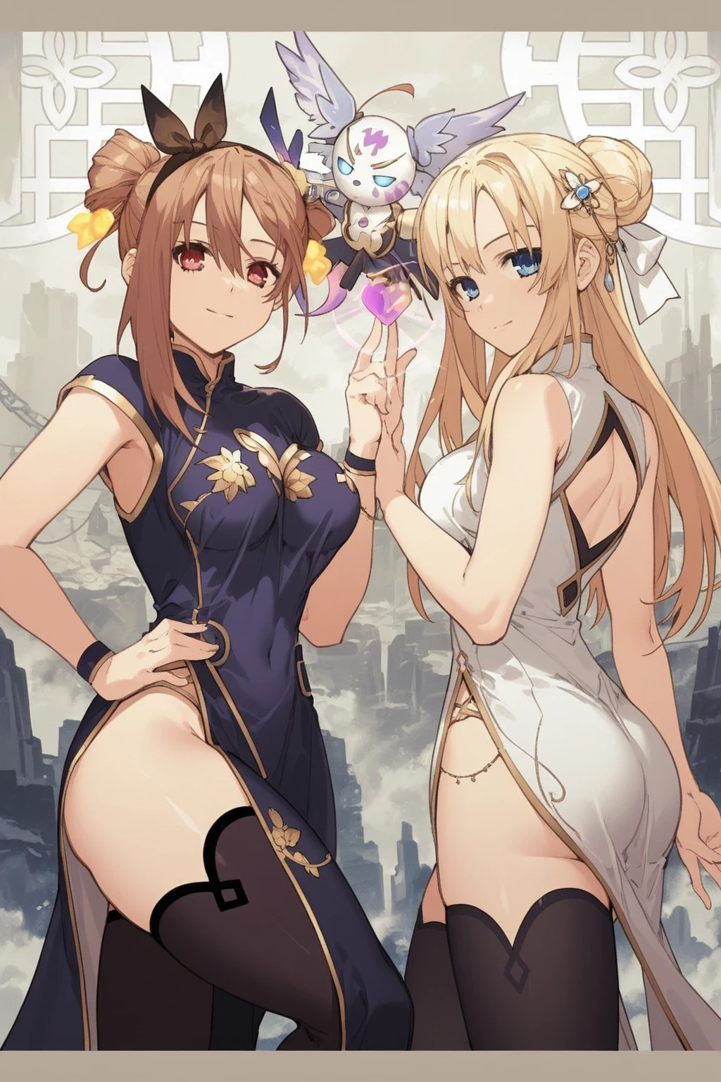 Anime - Chinese goddess standing in golden illusory space in sexy hanfu and bikini armor, seductive anime girl, sexy ancient goddess, full body details, (big breasts 1.4), (long legs 1.1), [ 4 k digital art ]!, smooth anime CG art, female action anime girl, shiny white skin, adult version, sfw version, full body pose, perfect body, 18 forbidden