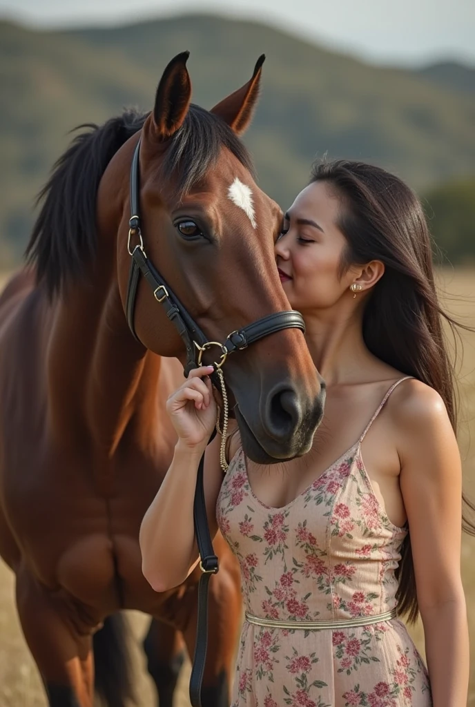Real、Woman mating with a horse、Completely naked、Thai、Beauty、Screaming、Raising both hands、Horse penis in woman's vagina