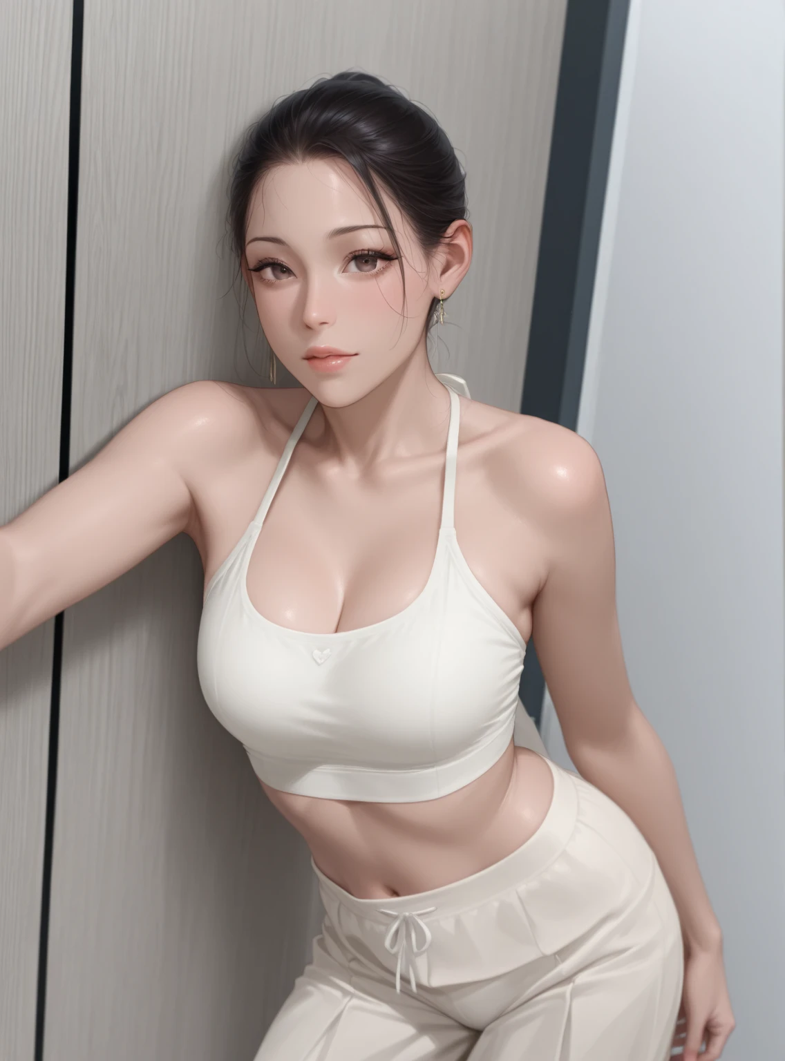 Long hair in a ponytail