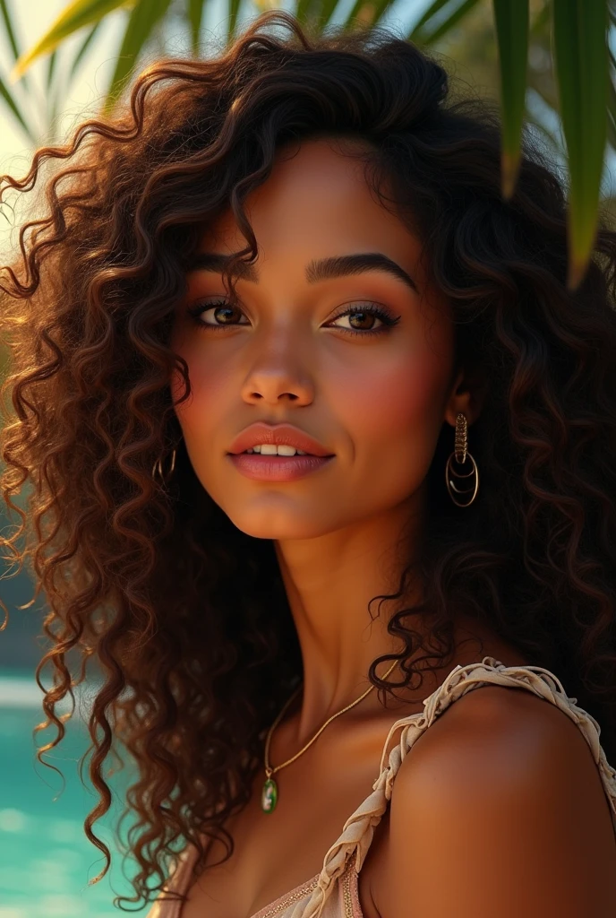 ((Dark mixed-race skin, )), ((Its beauty undeniable)), ((Excited cute face)), ((Hyper detailed perfect eyes,)), ((pose mignonne)), ((Langue sortie)), ((Seductive )), sexy, (( Tight mesh shirt, shorts courts sexy)), ((Afro ponytail with long African curly hair,)), (( peau)), ((debout, vue de face)), ((toucher ses propres jambes dans une pose sexy)), ((dehors, Plage publique)), (( very sexy)),Sharp Focus CGI, photoreallistic, High detail, Realstic, Masterpiece, absurdes, Best quality, Hdr, High quality, high-definition, Extremely detailed, 8k wallpaper, Intricate details, 8K UHD, Full-HD, (photo realist:1.2), contraste, intense illumination, lighting cinematic, natural lighting, hard light, contre-jour, Illumination globale, occlusion ambiante