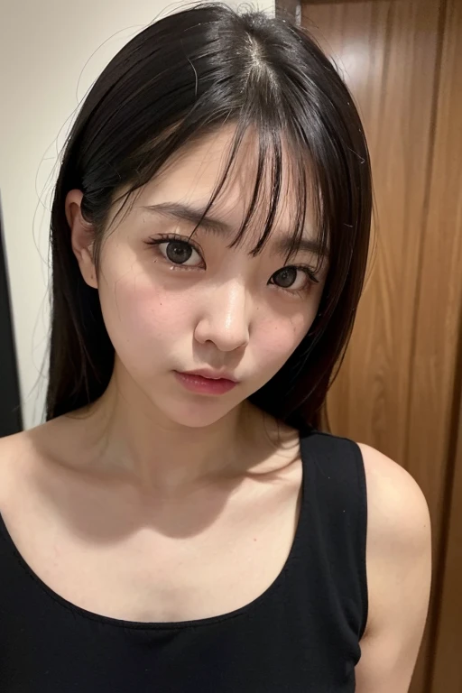 25 year old Japanese woman、Her hair color is a gradation from platinum blonde to blue..、Eye color is blue、short hair、My hair is wavy、I&#39;Wearing eyeshadow and lipstick、Wearing a hair band、Wrist Accessories、A slim but well-proportioned muscular body、I can see my belly button、Wearing a tie front shirt、Chest pocket、she&#39;She is wearing a low rise mini pleated skirt.、I&#39;Located in an alley lined with brick buildings in an old western town、I&#39;Standing with your butt against the wall、smile、Looking into the camera、Large Breasts