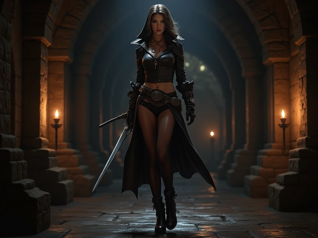 (professional 3d render:1.3) af (Realistic:1.3) most beautiful artwork photo in the world,Features beautiful and pretty version of Kitana from mortal kombat 9, ((Epic hero fantasy muscle woman rough wet hero angry look long hair short beard and ferocious expression in dynamic pose, Fantastic location, Majestic cluttered environment)), full body 8k unity render, action shot, skin pore, very dark lighting, heavyshading, Detailed, Detailed face, (vibrant, photograph realistic, Realistic, Dramatic, Dark, Sharp focus, 8K), (Old leather garments damaged by weathering:1.4), ((((Wear fur)))), (Intricate:1.4), decadent, (Highly detailed:1.4), Digital painting, rendering by octane, art stations, concept-art, smooth, Sharp focus, illustration, Art germ, (loish:0.23), wlop ilya kuvshinov, and greg rutkowski and alphonse mucha gracias, (Global illumination, Studio light, volumettic light), heavy rain, particles floating, lotr, fantasy, elf, full bodyesbian, ((Dark and ancient city background:1.3)),CGSesociety,art stations, light blue eyes, slim waist