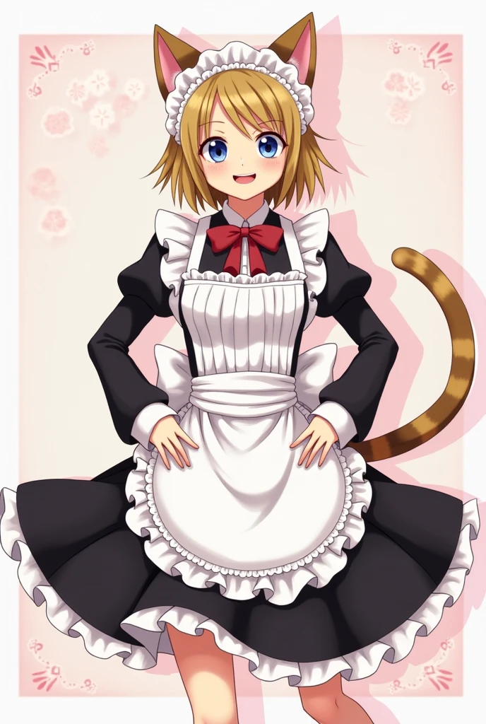 una tigre rubia con vestido ajustado de trabajo negro y curvas