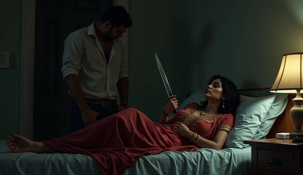 An indian woman stabbed by her boyfriend