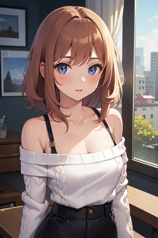 (((masterpiece))),(((High resolution)))、(((8K)))、(((perfect face)))、(((beauty of japan)))、25 years old、(((beautiful face))), (((office))), (((sleeveless sweater))), (((mini pencil skirt))), ((tights)), embarrassed look, look at the camera, top quality eyes, detailed texture, look at the camera, all body, big , Married woman, cool women, (((high resolution eyes)))