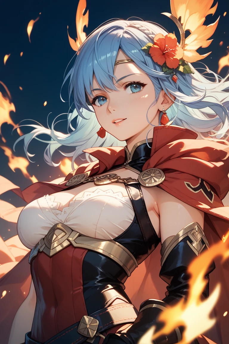 Lian, light blue hair, hair stick,bangs,blue eyes, solo, smiling, standing, upper body, hips, bare shoulders,purple thighhighs,red dress, gold jewelry,armor,gloves,circlet, cleavage, red and gold royal castle, gigantic breasts, (best quality, masterpiece, beautiful and aesthetic:1.2, highest detailed face, perfect face,) eyes, perfect face,expressive eyes,
looking at viewer, in the center of the image,(Upper_body),(Focus on her face),
official art,extremely detailed CG unity 8k wallpaper, perfect lighting,Colorful, Bright_Front_face_Lighting,shiny skin,
(masterpiece:1.0),(best_quality:1.0), ultra high res,4K,ultra-detailed
