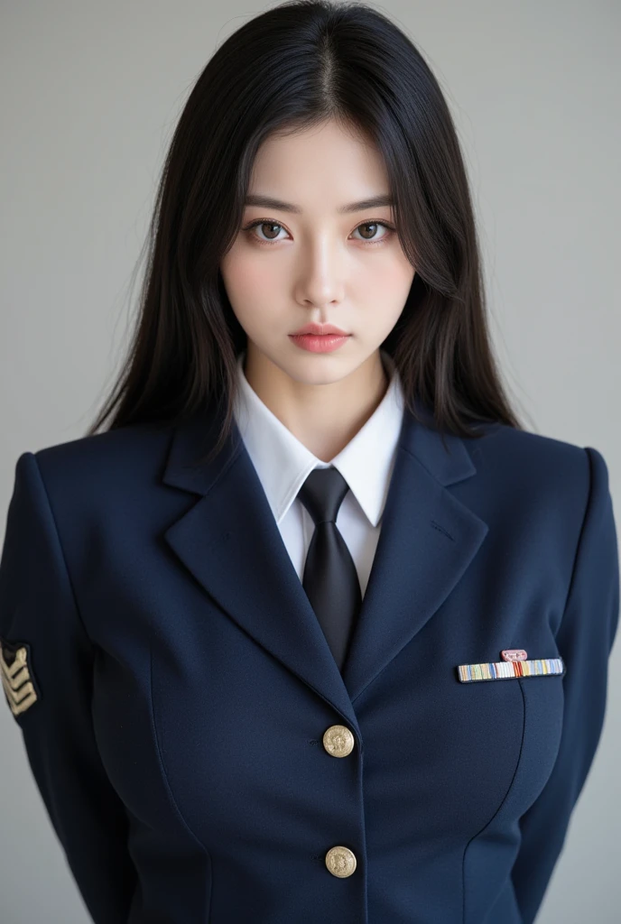 araffe asian woman in uniform posing for a picture, chiho, harumi, narumi kakinouchi, 奈良美智, shiori teshirogi, marin kitagawa, tsubasa hanekawa, rin, yukii morita, sakura kinomoto, rei hiroe, tsugumi ohba