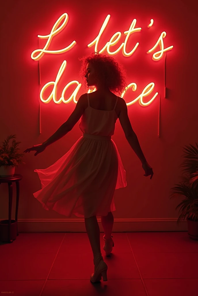 Dancing girl neon sign