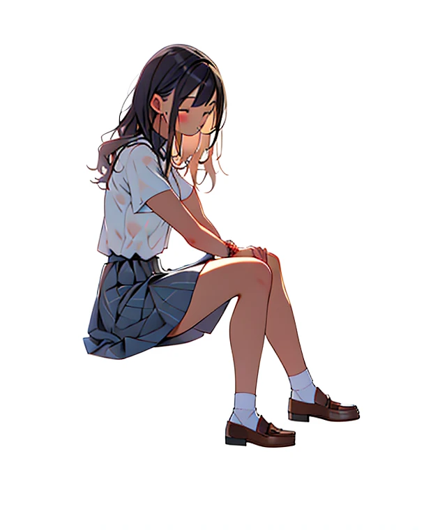 (((masterpiece, best quality, ultra highres, 1 girl, solo, no background))), super detailed skin and face and eyes and finger, beautiful japanese woman, small breasts:1.5, skinny, light brown hair, white background, very short pixie hair, (an illustration of girl), Knee shot, Generate with illustrations, Various expressions, Various poses, Please draw the entire character within the frame, ensuring that the head, arms, and legs are not cut off. The background should be simple, with the character positioned centrally, outline, anime,