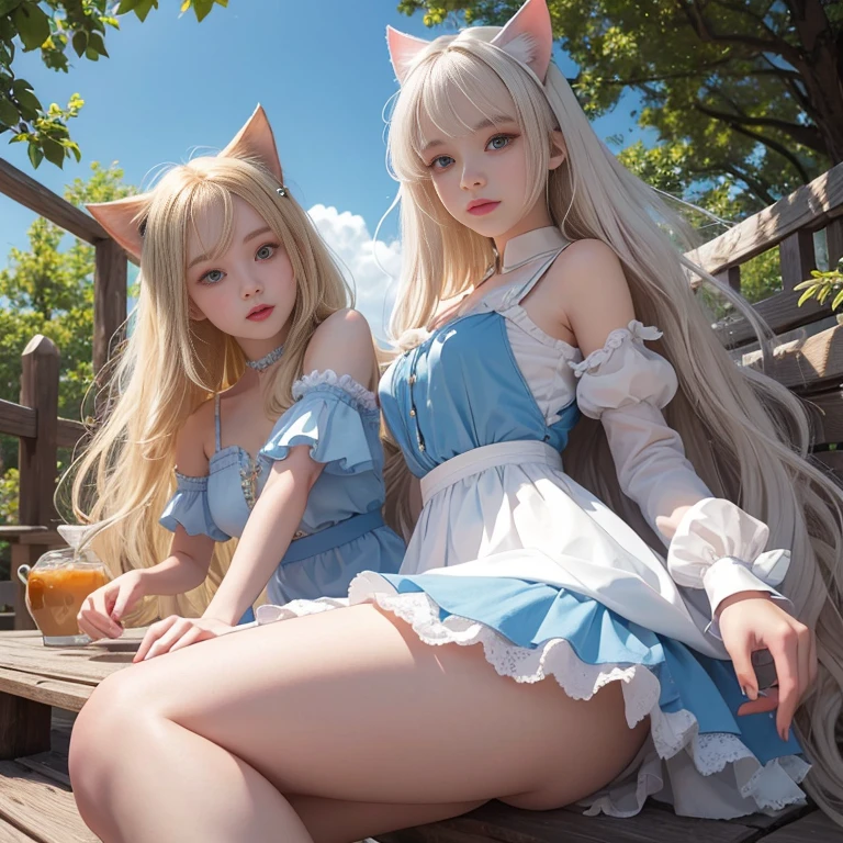 Cat Girl Beauty Big Tits White Liquid Open Legs Long Hair White Hair Bikini Ecstasy Pleasure Shame Tragic Tanga Prom Dress Tail Maid Feather Twins Sisters Parent and Child Close Contact Holding Hands