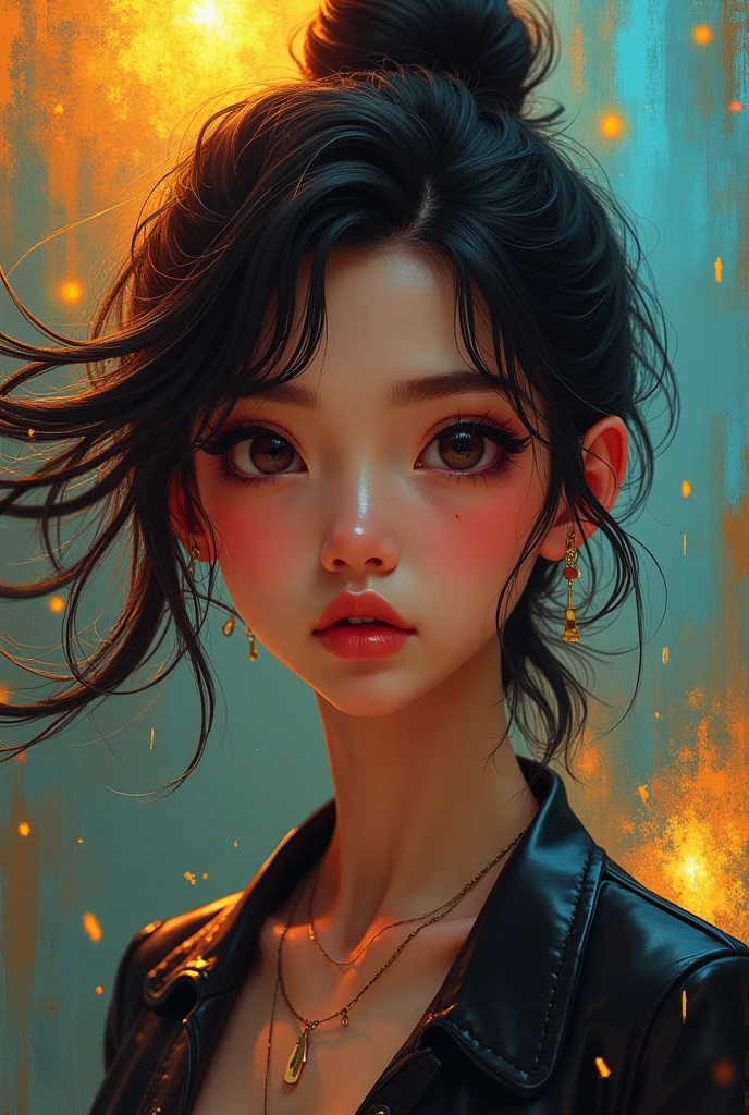 In the picture, a woman is trapped in the abyss of hell. She was surrounded by demonic and terrifying sights, flames burning and magma smoking. There was not a trace of panic or fear on the woman's face, replaced by a firmness and calmness. She was wearing a black robe, the corners of which fluttered as the flames burned. Her eyes were calm and deep, as if she had seen through the essence of life and death and suffering. The picture is full of surreal elements, the woman's body and the surrounding scene take on surreal forms and colors, making people involuntarily immerse themselves in this magical world. The whole picture is filled with a sense of oppression and horror, but also full of a sense of mystery and detachment, which makes people involuntarily attracted and amazed. Such a picture makes people cherish life and freedom more, and also makes people full of curiosity and desire to explore the unknown world. (8K, masterpiece, super detailed)