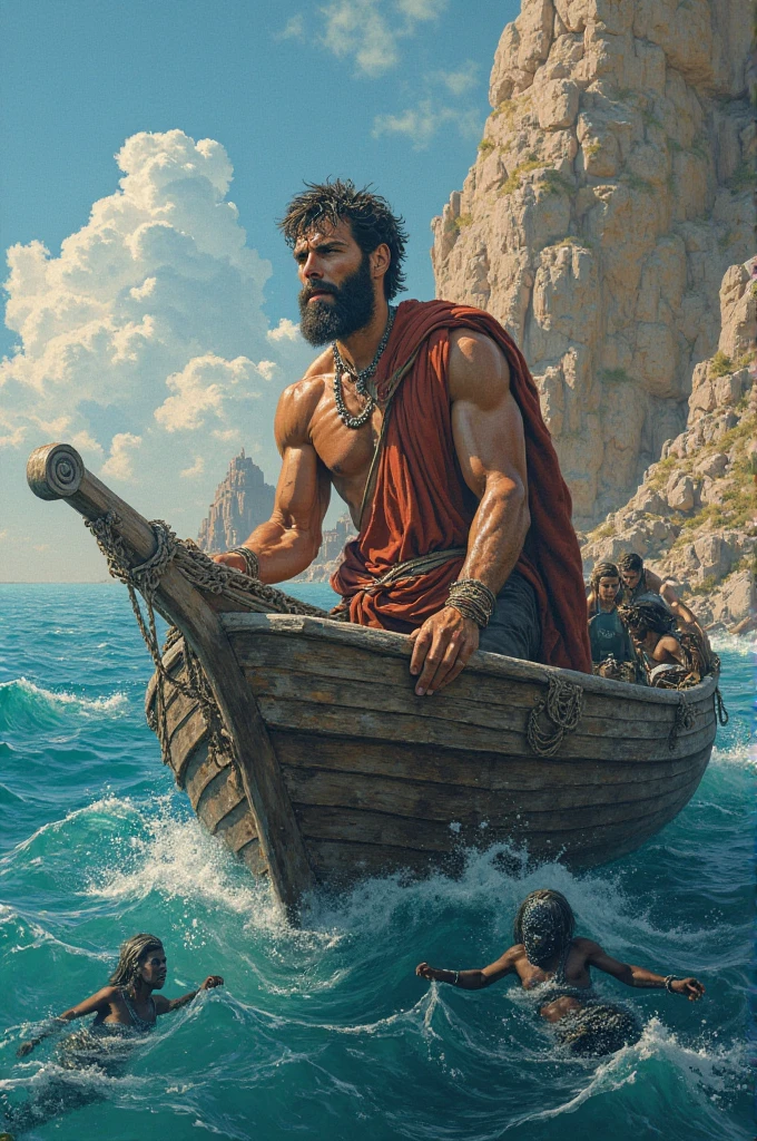 an attractive, full-body, muscular, hairy, handsome boatman, with a large bulge::, tiny white briefs, hairy chest, highly detailed painting by Gaston bussiere, craig mullins, j. c. leyendecker, alphonse mucha, 8 k, looking at viewer, high detail, sharp focus, detailed background, vivid colours, full body, perfect composition
