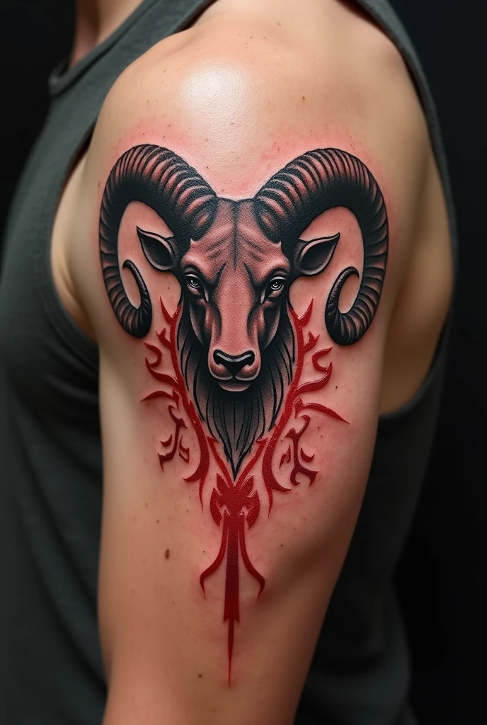 Create an Aries sign tattoo that will go on the back and be incredible and innovative