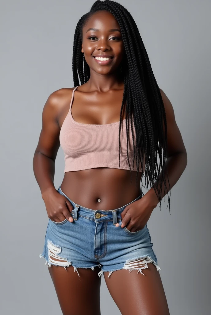 Caila, solo, realistic, black girl, ((25-year-old girl)), ((mature)), african american young woman, young black woman, dark-skinned, upper body only, ((inside her apartment)), taking a selfie, smiling