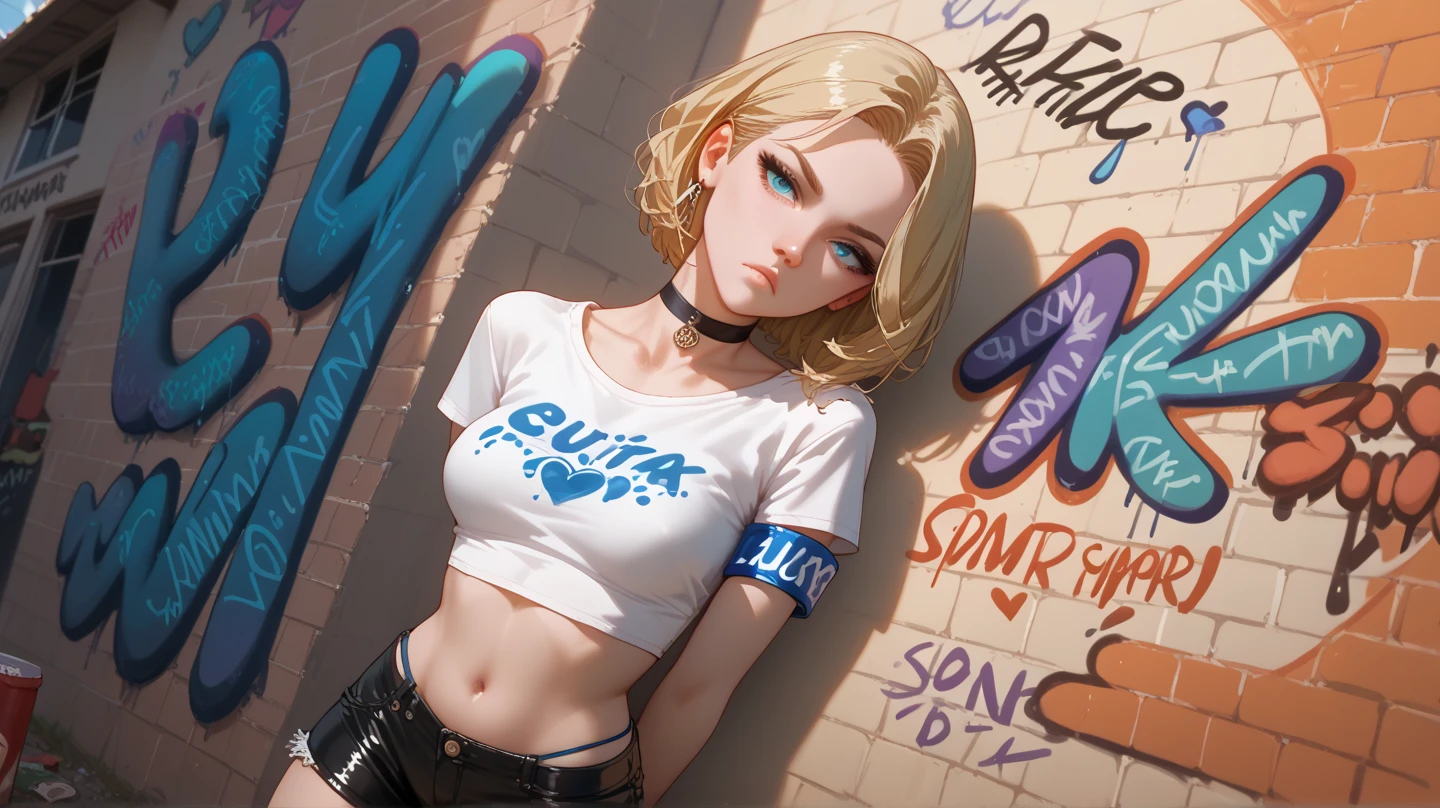 Masterpiece, wide smile, boyish girl with short (white hair), punk hair style, half shaved hair style, (horny face expression), has wolf ears, ((had wolf tail)), wearing denim shorts and a cropped black hoodie, thick thighs, wide hips, wearing thigh high socks, solo, alone, no wolves, showing belly, has glowing blue eyes, flat chest,Comics, fantasia, sfw, onis, (lips:1.3)